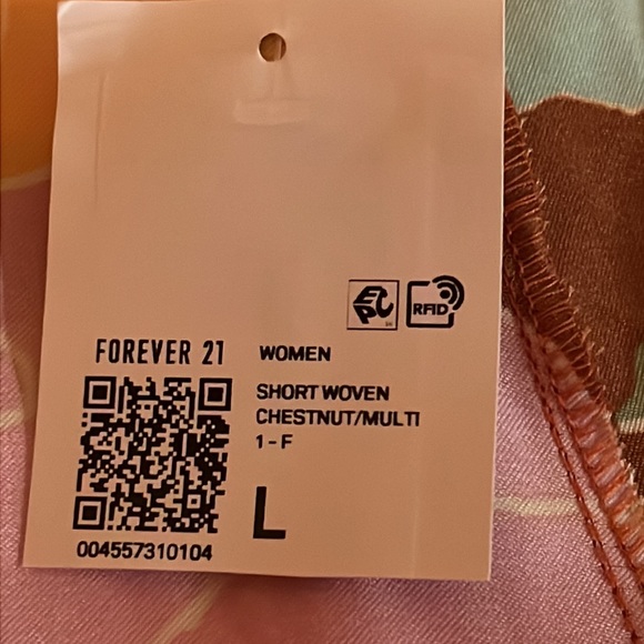 Final Price. NWT, Shiny Floral Track Shorts, L - Picture 9 of 12